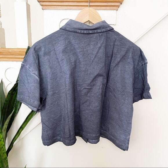 Free People Weekend Rush Top chambray blue XS NWT - Picture 6 of 7